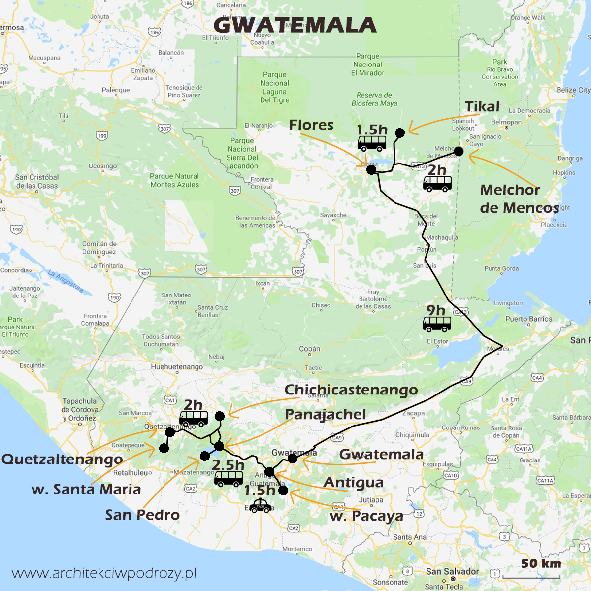 01 GWATEMALA mapa - Gwatemala
